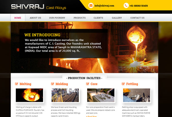Shivraj Cast Alloys : Industrial Website Portal - Spark Technologies